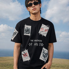 RINO7 Graphic T-Shirt - The Beginning of an End Black Design - RINO7