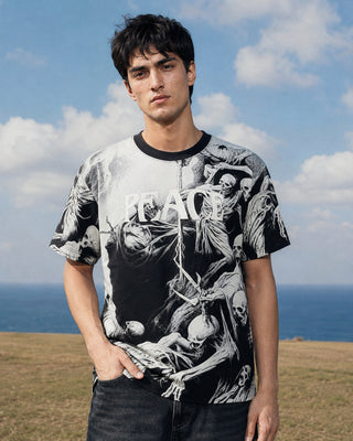 RINO7 “Peace in Chaos” Navy Regular Fit Graphic T-Shirt