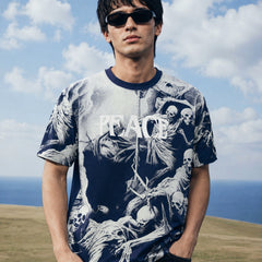 RINO7 Peace in Chaos T-Shirt for Men - Blue Regular Fit Graphic Design - RINO7