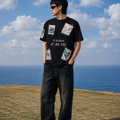 RINO7 Graphic T-Shirt - The Beginning of an End Black Design - RINO7