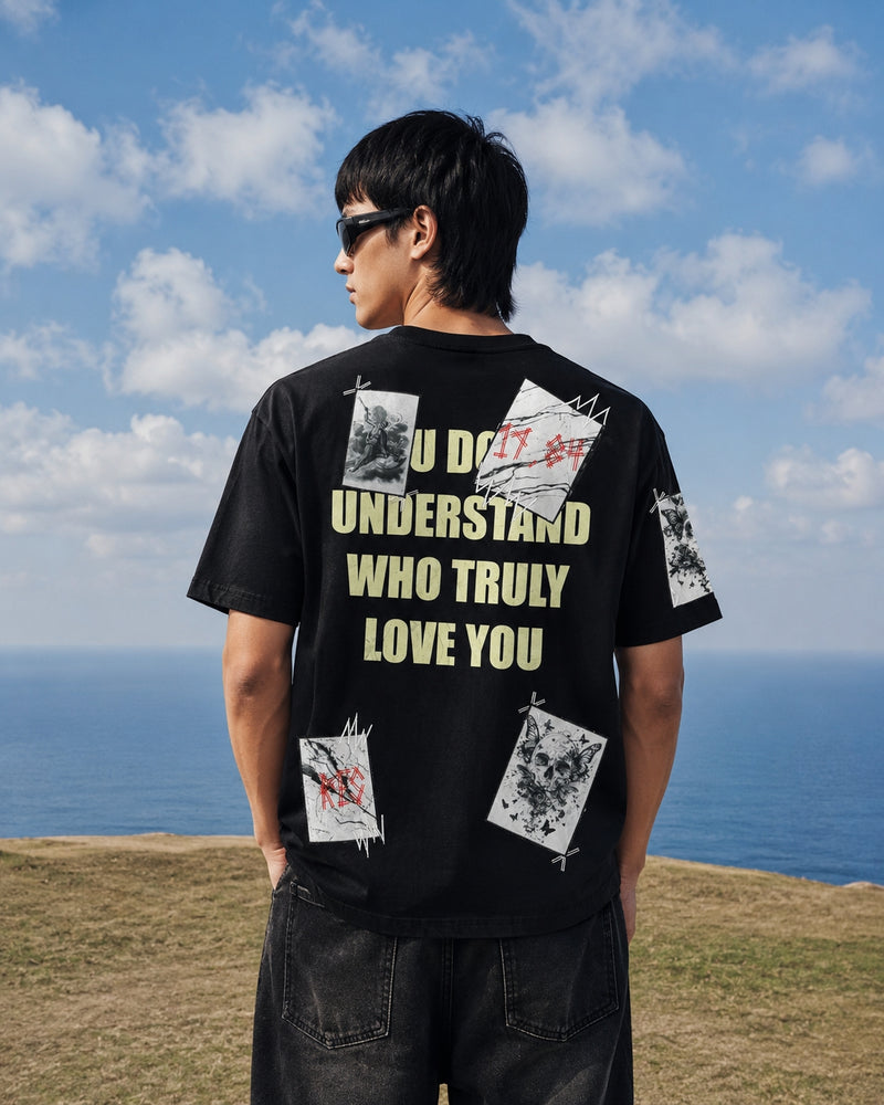 RINO7 Graphic T-Shirt - The Beginning of an End Black Design - RINO7
