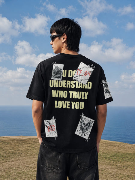 RINO7 Graphic T-Shirt - The Beginning of an End Black Design - RINO7