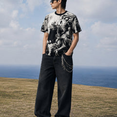 RINO7 Navy Graphic T-Shirt - 