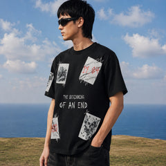 RINO7 Graphic T-Shirt - The Beginning of an End Black Design - RINO7