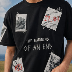 RINO7 Graphic T-Shirt - The Beginning of an End Black Design - RINO7