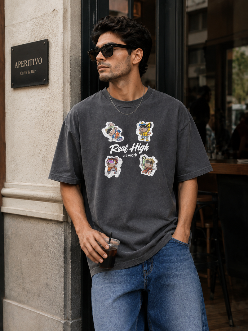 RINO7 Relaxed Fit Oversized Streetwear T-Shirt - RINO7