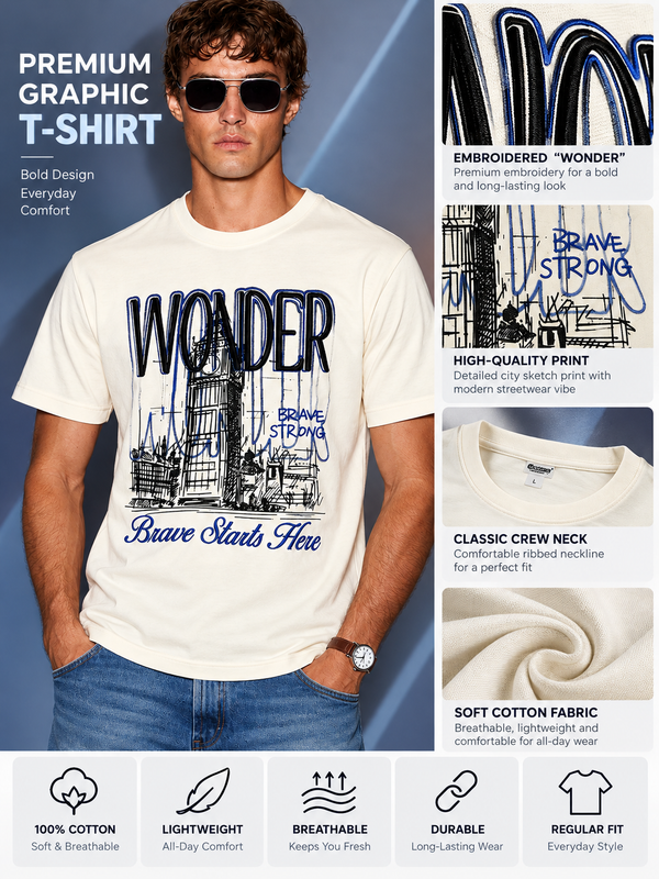 RINO7 Signature Street Regular Fit Cotton Tee